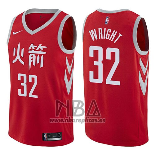 Camiseta Houston Rockets Brandan Wright NO 32 Ciudad 2017-18 Rojo